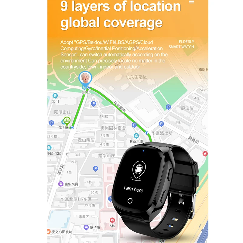 

Новинка, 4G браслет для пожилых людей с GPS позиционированием, умные часы с функцией отслеживания пульса и артериального давления