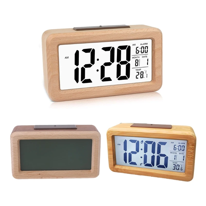 Easy Setting Wooden Digital Alarm Clock with Temperature Date Backlight Snooze for Bedroom Bedside Home, Office Non Ticking
Easy Setting Wooden Digital Alarm Clock with Temperature Date Backlight Snooze for Bedroom Bedside Home, Office Non Ticking