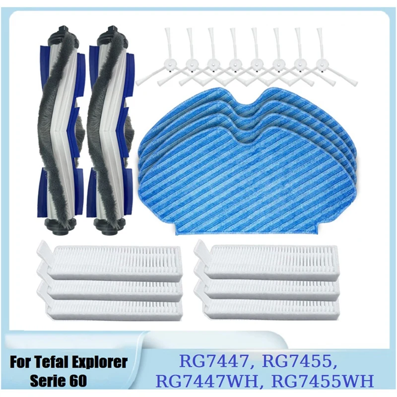 Parts Kit For Tefal Explorer Serie 60 / RG7447, RG7455, RG7447WH, RG7455WH Vacuum Main Side Brush Filter Mop Cloth
Parts Kit For Tefal Explorer Serie 60 / RG7447, RG7455, RG7447WH, RG7455WH Vacuum Main Side Brush Filter Mop Cloth