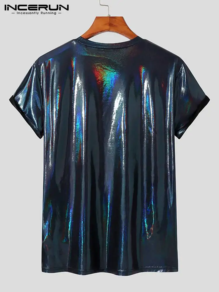 Топы INCERUN 2023 в американском стиле новые мужские двухцветные тканевые футболки с