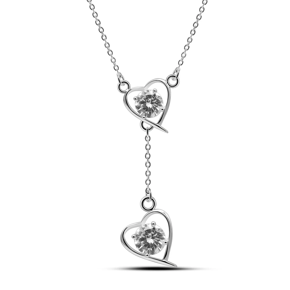 

Женское Ожерелье ziqiudie из стерлингового серебра 925 пробы в форме сердца, инкрустированное бриллиантами, милая цепочка до ключиц для девочек, ювелирные изделия на день рождения, для пар