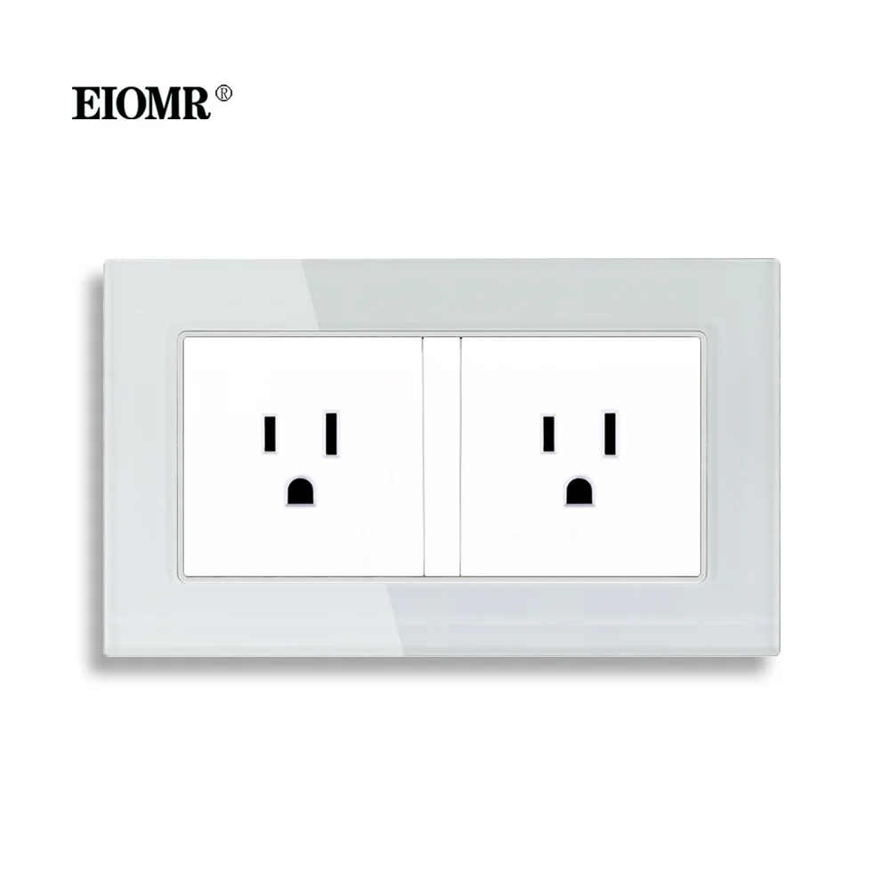 EIOMR US Standard Power Wall Socket 146*86mm Luxury Crystal Glass Panel 15A US Thailand Southeast Asia Standard Household Outlet
EIOMR US Standard Power Wall Socket 146*86mm Luxury Crystal Glass Panel 15A US Thailand Southeast Asia Standard Household Outlet
