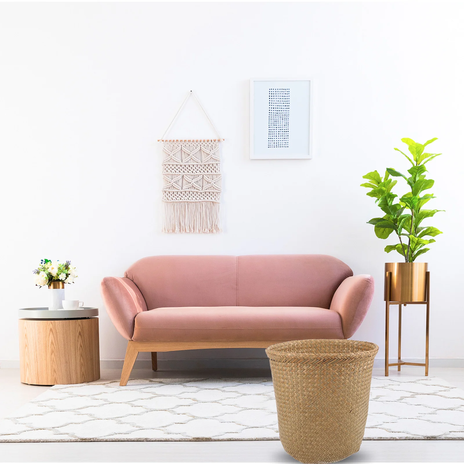 Hamper Woven Waste Basket Garbage Can Home Accessory Seaweed Trash Office Bucket Household
Hamper Woven Waste Basket Garbage Can Home Accessory Seaweed Trash Office Bucket Household