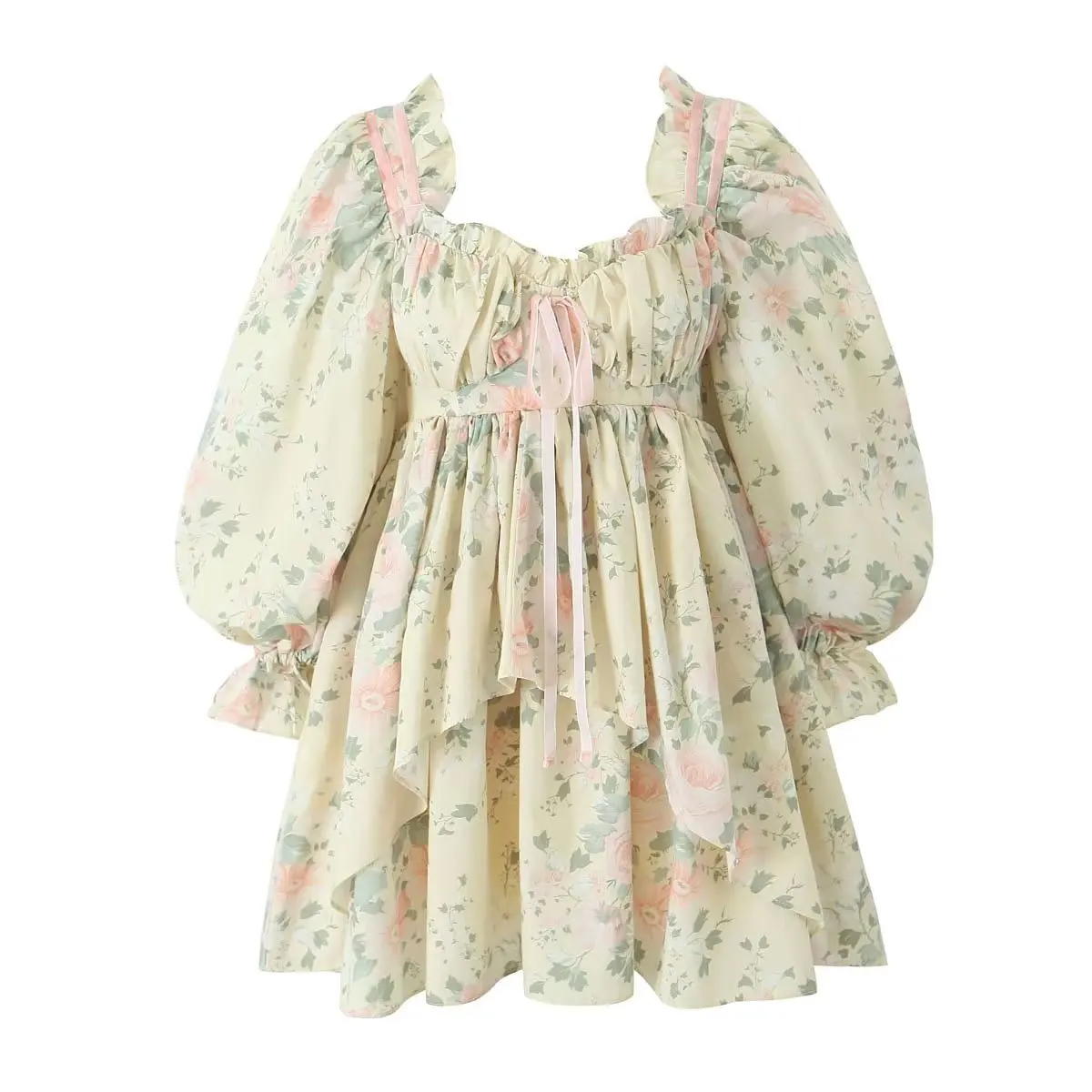 DYLQFS 2023 NEW Summer Women Print Asymmetry Lace-up Decoration Vintage Square Collar Sweet Streewear Dresses
DYLQFS 2023 NEW Summer Women Print Asymmetry Lace-up Decoration Vintage Square Collar Sweet Streewear Dresses