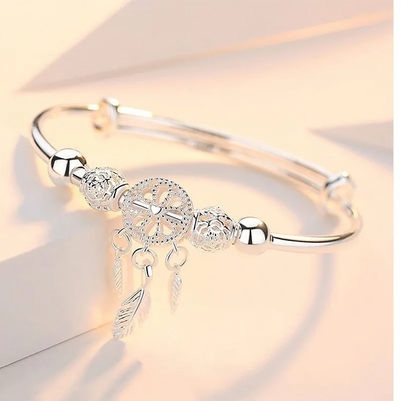New Korean Style Simple Dream Catcher Bracelets Women's 999 Silver Plated Niche Unique Cold Style Open Bangles for Women Luxury
New Korean Style Simple Dream Catcher Bracelets Women's 999 Silver Plated Niche Unique Cold Style Open Bangles for Women Luxury