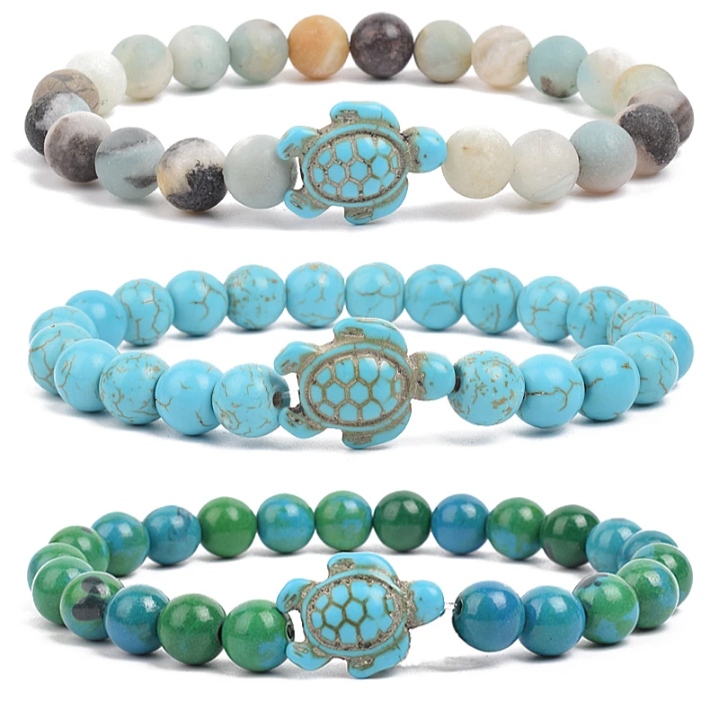 8mm Sea Turtles Beads Bracelet Turquoise Natutal Stone Elastic Stretch Bracelet Women Men Friendship Summer Beach Jewelry Gifts
8mm Sea Turtles Beads Bracelet Turquoise Natutal Stone Elastic Stretch Bracelet Women Men Friendship Summer Beach Jewelry Gifts