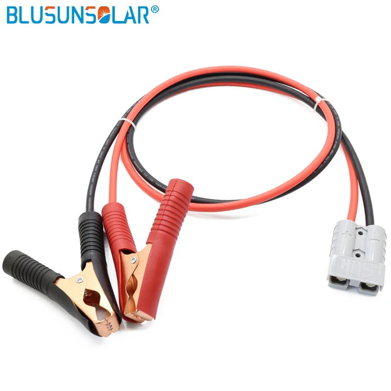

50A 600V battery connector with 10 meter 4mm2 cable wire with alligator clip to connect portable solar panel and solar battery