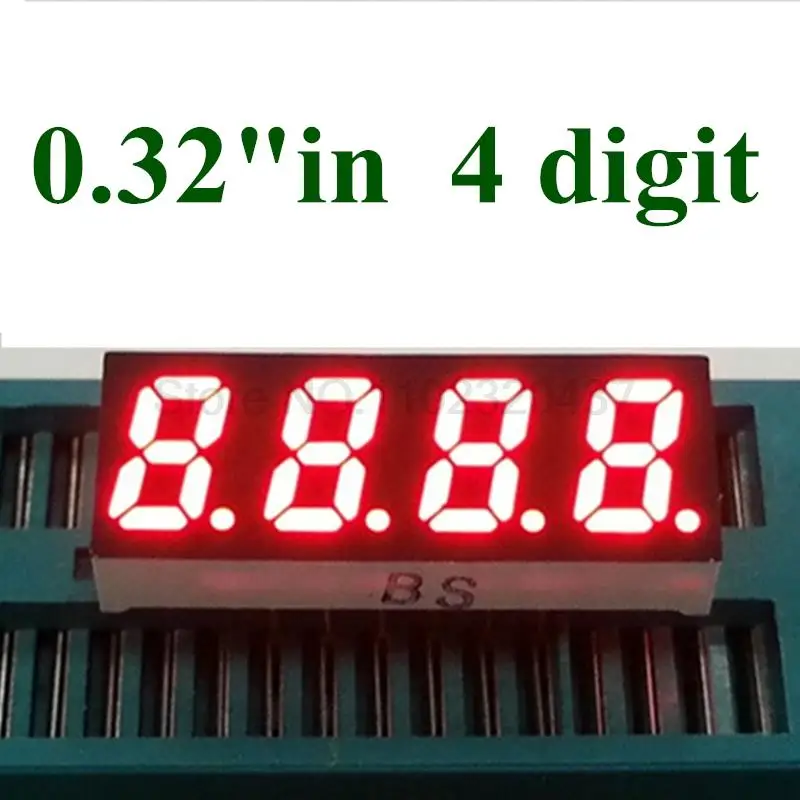 0.32" inch LED digital tube 0.32in digital tube 7 segment led display 4 digits common cathode 
0.32" inch LED digital tube 0.32in digital tube 7 segment led display 4 digits common cathode