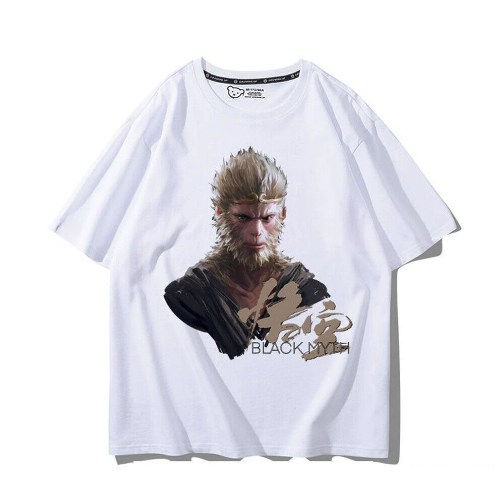 Черная Миф: Wukong Co фирменные игровые товары Sun футболка с коротким рукавом