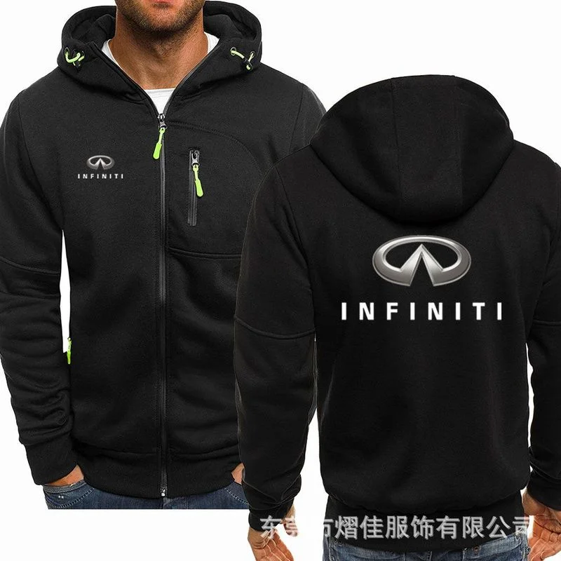 Spring Men's Hoodies INFINITI logo Casual HipHop Long Sleeve Hooded Sweatshirts Fashion Fleece riding Zipper Jacket Men Tops
Spring Men's Hoodies INFINITI logo Casual HipHop Long Sleeve Hooded Sweatshirts Fashion Fleece riding Zipper Jacket Men Tops