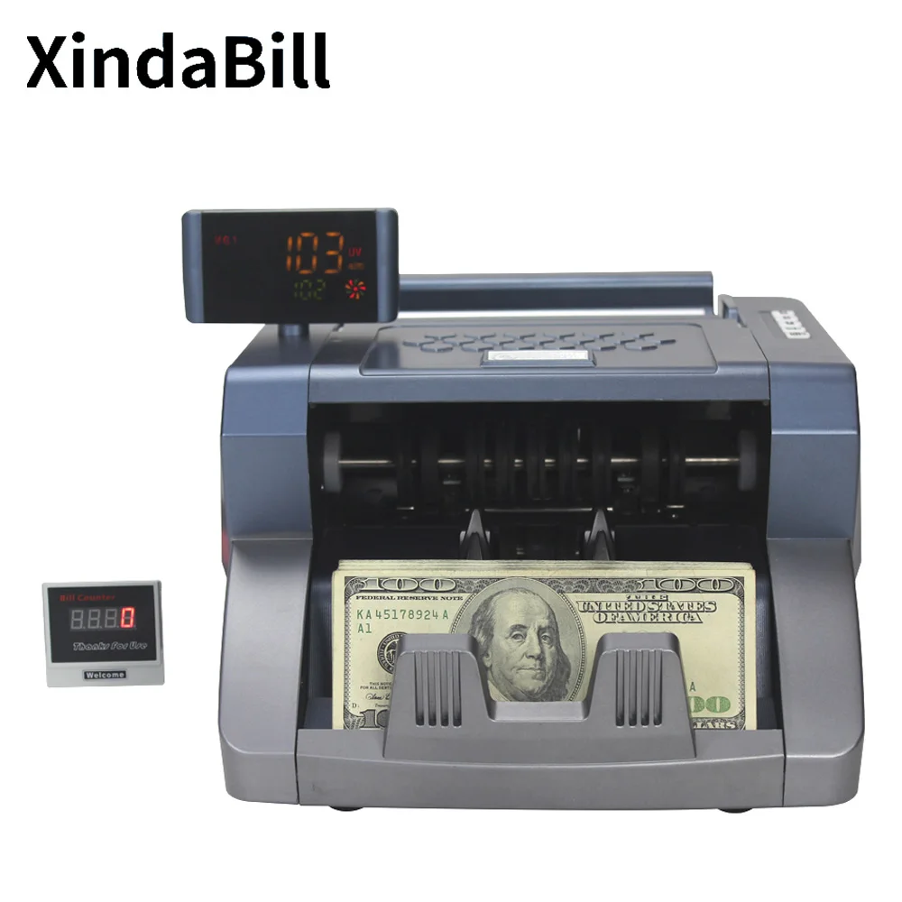

8810C Mult-Currency Money Counter Machine USD EURO Banknotes Detector with Rotatable Display Bank Cash UV/3MG Bill Counters