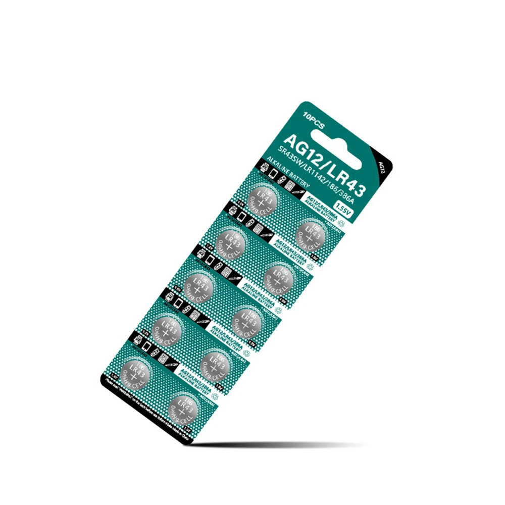 1.55V Button Batteries AG12 LR43 SR43 186 386 LR1142 V12GA AG 12 SR43W SR1142 Cell Coin Watch Toys Remote Battery
1.55V Button Batteries AG12 LR43 SR43 186 386 LR1142 V12GA AG 12 SR43W SR1142 Cell Coin Watch Toys Remote Battery