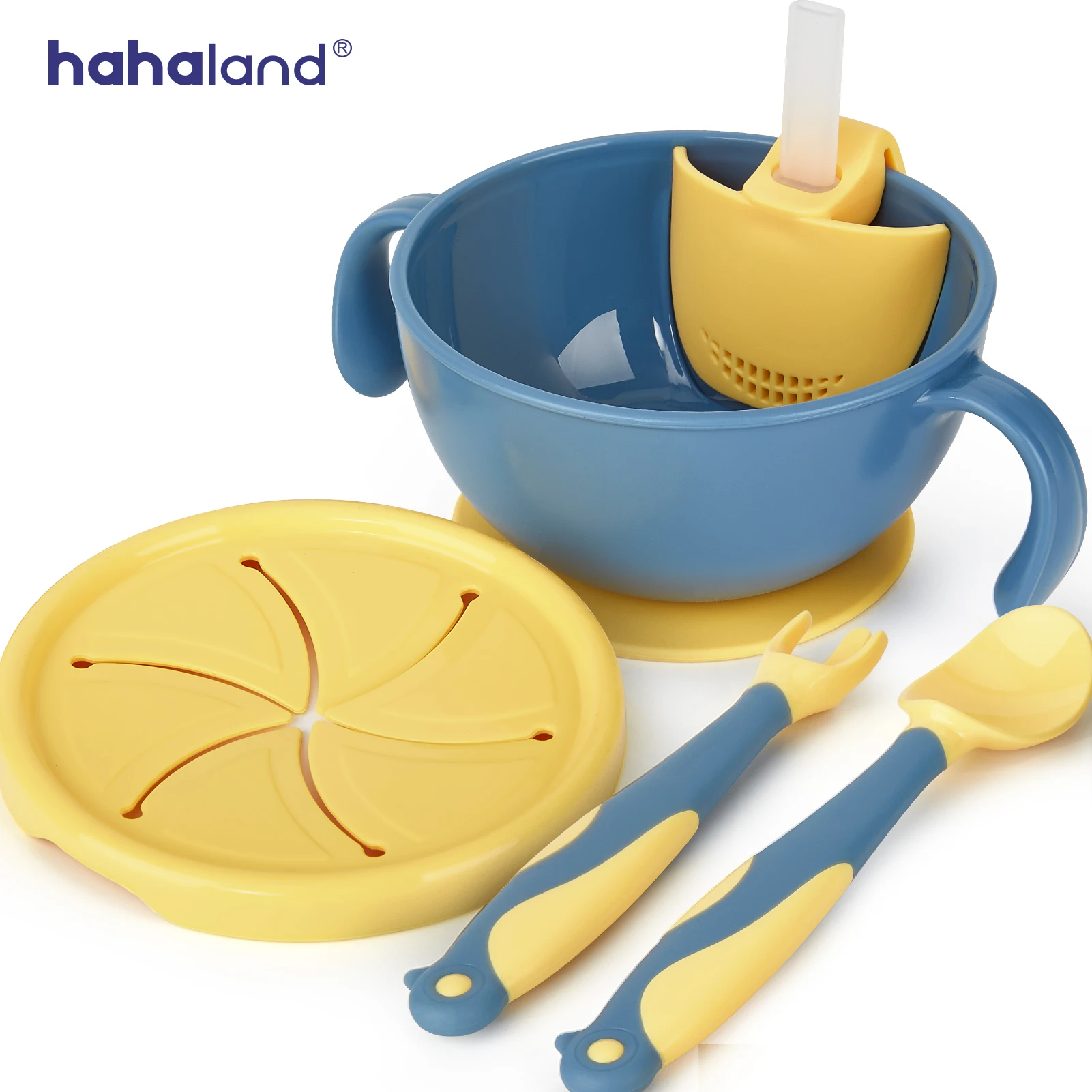 Hahaland Baby Bowls Bendable Baby Spoon Fork Suction Toddler Plates with Lid Straw Non-Slip Baby Anti-Overflow Snack Cup Set
Hahaland Baby Bowls Bendable Baby Spoon Fork Suction Toddler Plates with Lid Straw Non-Slip Baby Anti-Overflow Snack Cup Set