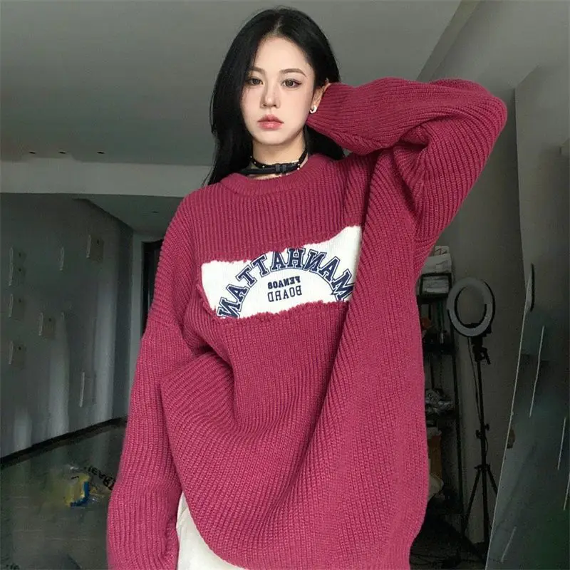 Winter Korean Warm Knitted Women Sweater Fashion Y2K Street Personalized Thickened Retro Casual Sports Long sleeved Hoodie
Winter Korean Warm Knitted Women Sweater Fashion Y2K Street Personalized Thickened Retro Casual Sports Long sleeved Hoodie