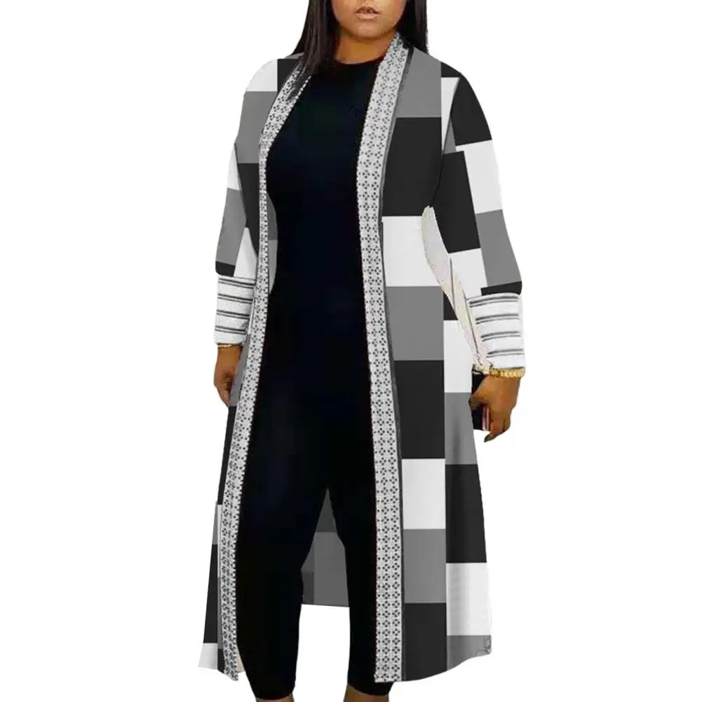 Women Long Jacket British Style Cardigan Relaxed Fit Geometric Pattern Cardigan Trench Coat Female Clothes
Women Long Jacket British Style Cardigan Relaxed Fit Geometric Pattern Cardigan Trench Coat Female Clothes