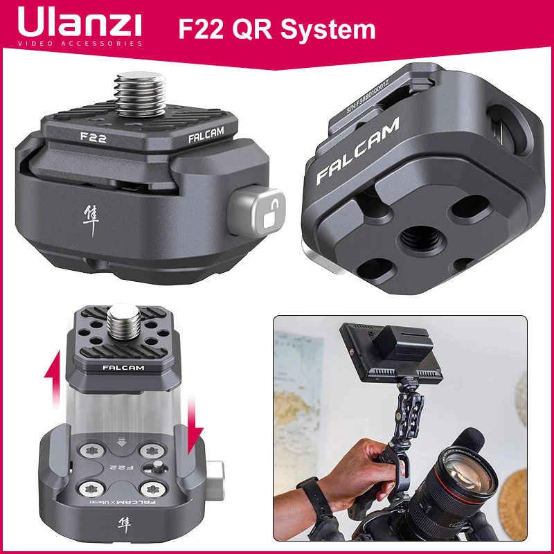 

Ulanzi FALCAM F22 Quick Release System Arca Swiss Quick Release Plate Clamp for Nikon Canon Sony DSLR Camera Tripod Cage