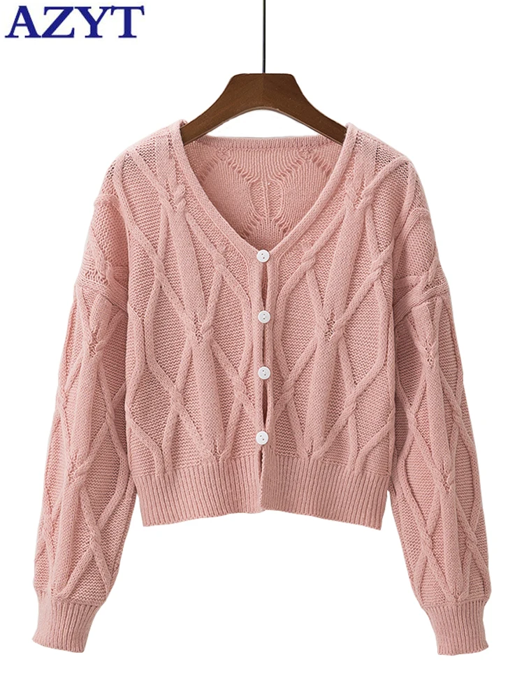 AZYT 2022 Autumn V Neck Knitted Cardigan Female Jacket Pink Soft Women Sweater Coat Argyle Sweater Cardigan All Match Knitwear
AZYT 2022 Autumn V Neck Knitted Cardigan Female Jacket Pink Soft Women Sweater Coat Argyle Sweater Cardigan All Match Knitwear