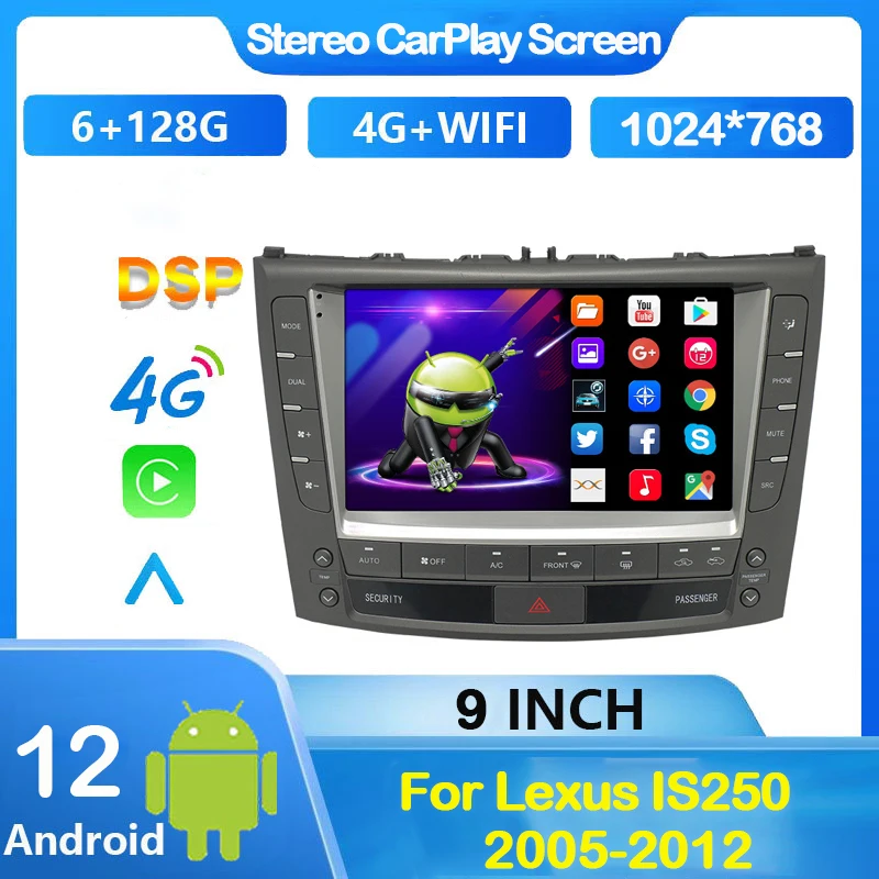 Android 12 6+128G For Lexus IS250 2005-2012 Car Mp5 Player Screen Car GPS Navigation Multimedia Radio Player Carplay All in One
Android 12 6+128G For Lexus IS250 2005-2012 Car Mp5 Player Screen Car GPS Navigation Multimedia Radio Player Carplay All in One