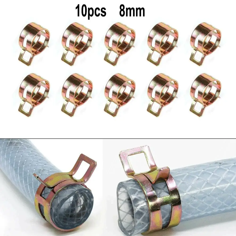 10Pcs 6/8/10mmSpring Hose Clips/Fuel Clamps Air Gas Water Pipe Self Clamping Stainless Steel Air Gas Hose Spring Clips Fastener
10Pcs 6/8/10mmSpring Hose Clips/Fuel Clamps Air Gas Water Pipe Self Clamping Stainless Steel Air Gas Hose Spring Clips Fastener
