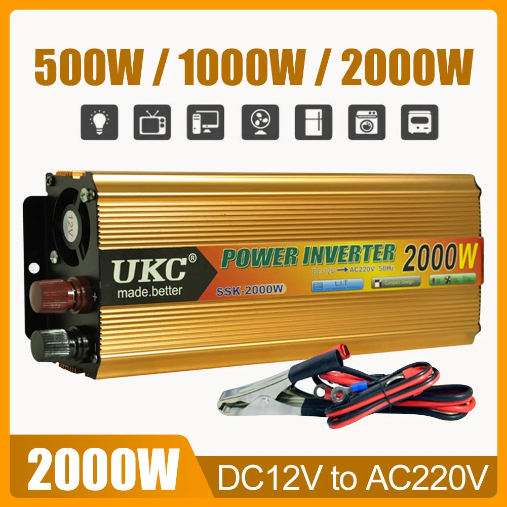 2000W Car Power Inverter DC12V to AC220V Power Converter Power Supply Overheating Short Circuit Protection Voltage Transformer
2000W Car Power Inverter DC12V to AC220V Power Converter Power Supply Overheating Short Circuit Protection Voltage Transformer