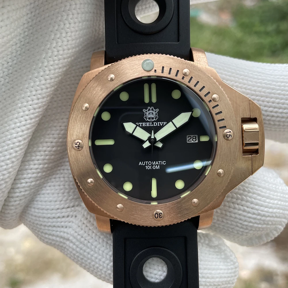 Steeldive 1959S 46MM Cusn8 Bronze Diver Watch Men Luminous Sapphire Glass 1000M NH35 Automatic Mechanical Watch Luxury Top Brand
Steeldive 1959S 46MM Cusn8 Bronze Diver Watch Men Luminous Sapphire Glass 1000M NH35 Automatic Mechanical Watch Luxury Top Brand
