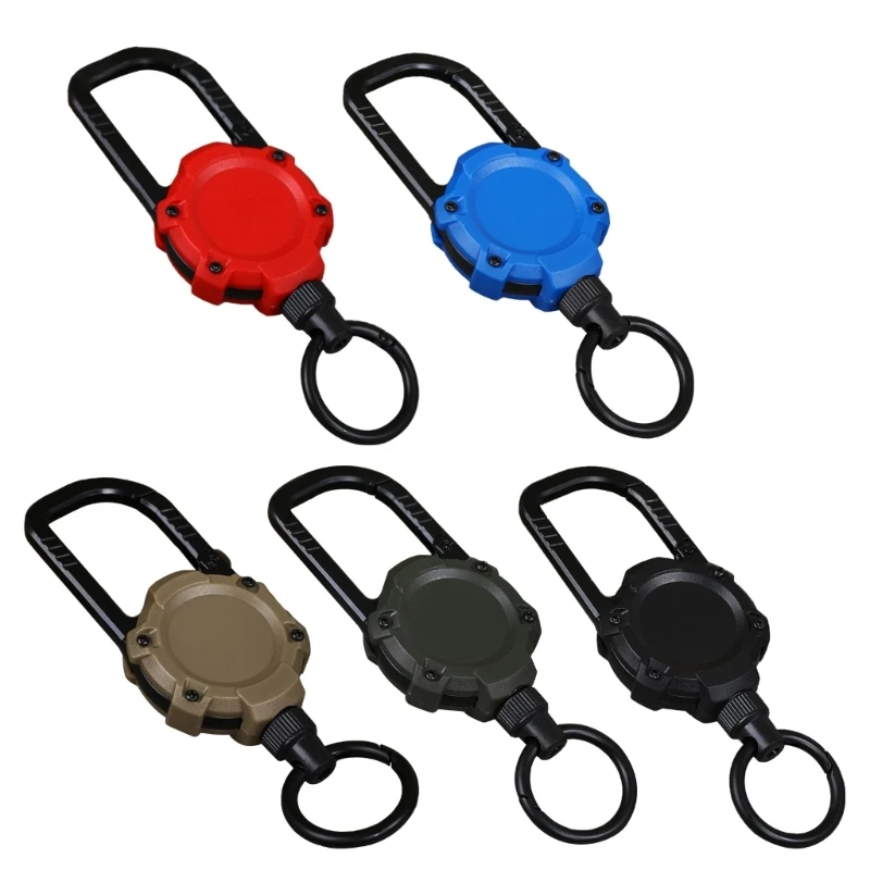 

2024 New Magnetic Keychain Retractable Badge Holder Fishing Tool Quick Nylon Wire Rope KeyRing Anti-lost Keychains for Men