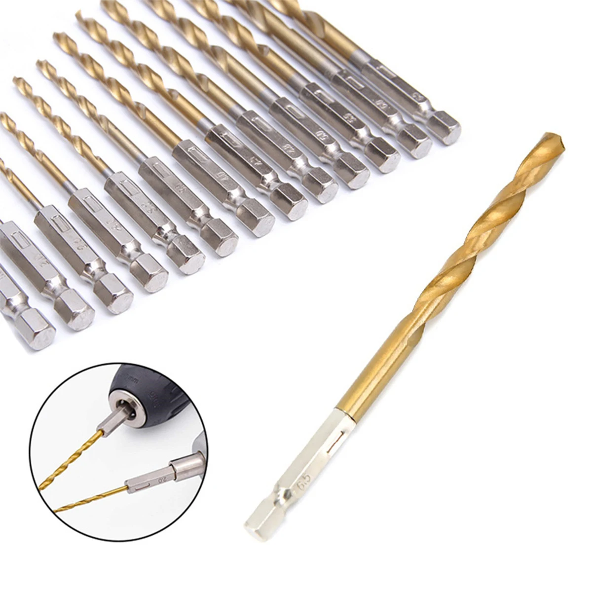 13PC Set Wood Metal Hole Cutter Core Drilling Tool Cobalt Drill Bits HSS Hex Shank Twist Drill Bit Set Power Tool Parts 
13PC Set Wood Metal Hole Cutter Core Drilling Tool Cobalt Drill Bits HSS Hex Shank Twist Drill Bit Set Power Tool Parts