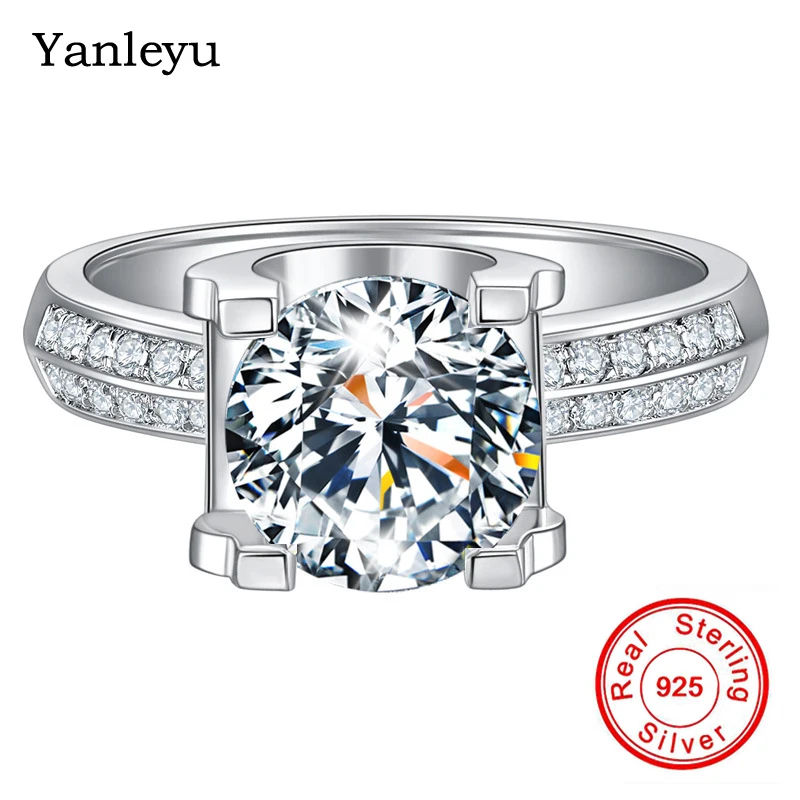 Yanleyu Luxury Wedding Bands 925 Silver Color Created Diamond Engagement Ring for Women Party Lady Gift Finger Jewelry
Yanleyu Luxury Wedding Bands 925 Silver Color Created Diamond Engagement Ring for Women Party Lady Gift Finger Jewelry