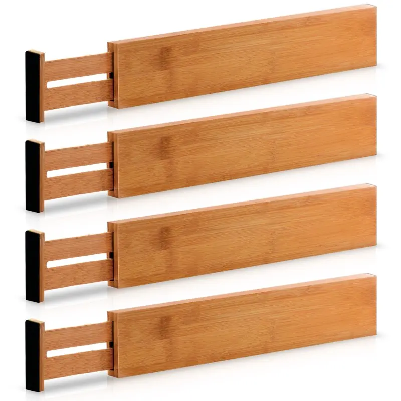 Bamboo Adjustable Drawer Dividers - Expandable Utensil Organizer Set of 4 (2.6 Tall, 17.5-22 Inch Long)
Bamboo Adjustable Drawer Dividers - Expandable Utensil Organizer Set of 4 (2.6 Tall, 17.5-22 Inch Long)