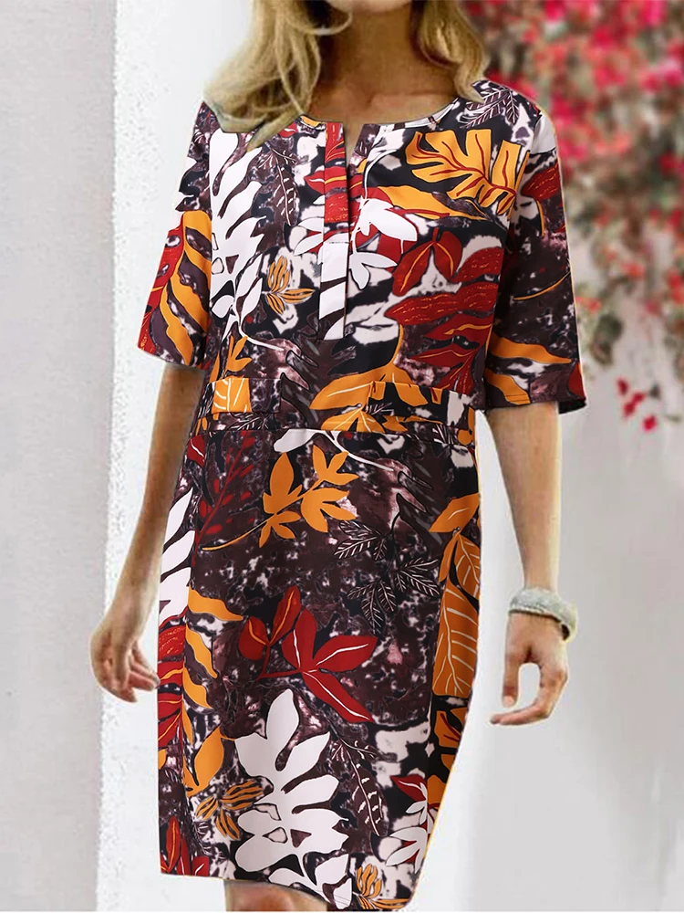 Women Elegant Split Crew Neck Midi Dress Retro Print Pullover Loose Dress Spring Summer Casual Half Sleeve Harajuku Party Dress
Women Elegant Split Crew Neck Midi Dress Retro Print Pullover Loose Dress Spring Summer Casual Half Sleeve Harajuku Party Dress