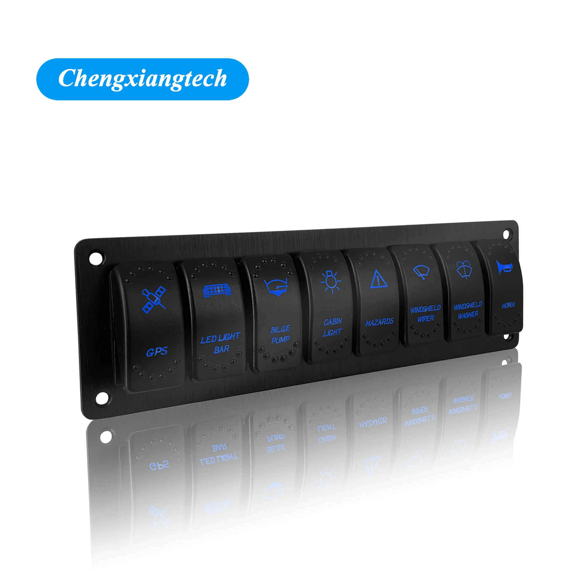 Customize 8 Gang Rocker Switch Panel Waterproof IP68 Dual Blue Led Toggle Switch for Truck Car UTV Off Road Marine 
Customize 8 Gang Rocker Switch Panel Waterproof IP68 Dual Blue Led Toggle Switch for Truck Car UTV Off Road Marine