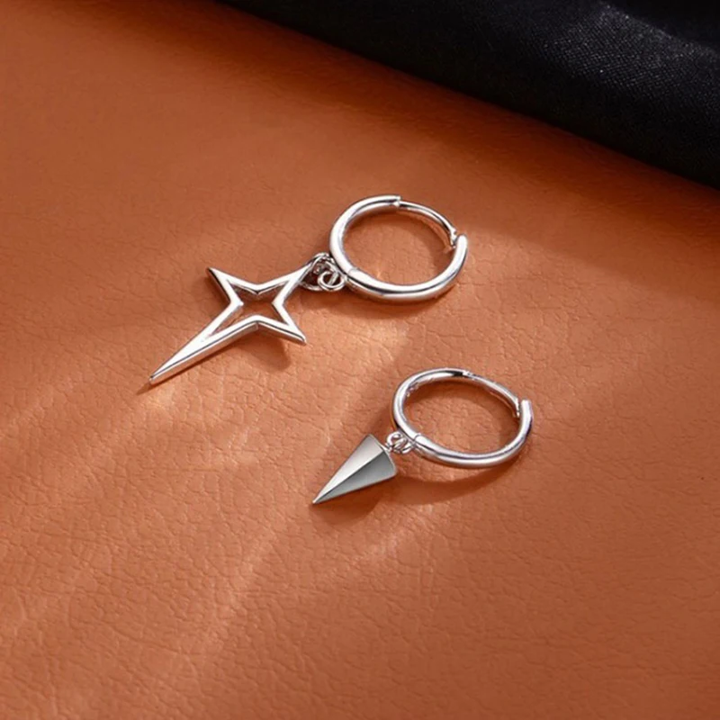 

Серебряные серьги, модные асимметричные серьги-кольца с перекрестными конусами для женщин, украшения на День Матери