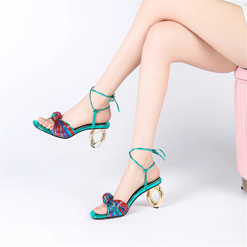 2023 Summer New Fashion Women's High Irregular Heel Square Toe Colored ribbon Sandals Catwalk shows Ankle Strap
2023 Summer New Fashion Women's High Irregular Heel Square Toe Colored ribbon Sandals Catwalk shows Ankle Strap