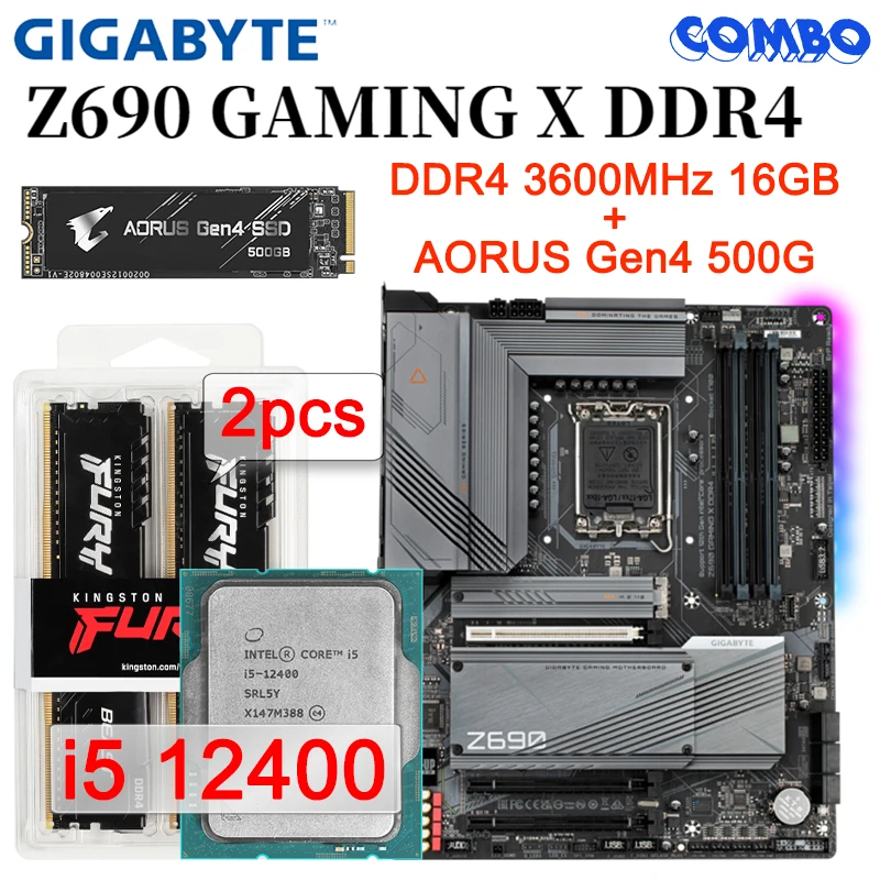 LGA 1700 Gigabyte Z690 GAMING X DDR4 + процессор Intel i5 12400 + D4 3600 МГц 16 Гб * 2 шт. ОЗУ + AORUS Gen4 500G SSD комплект материнская плата Новинка
LGA 1700 Gigabyte Z690 GAMING X DDR4 + процессор Intel i5 12400 + D4 3600 МГц 16 Гб * 2 шт. ОЗУ + AORUS Gen4 500G SSD комплект материнская плата Новинка