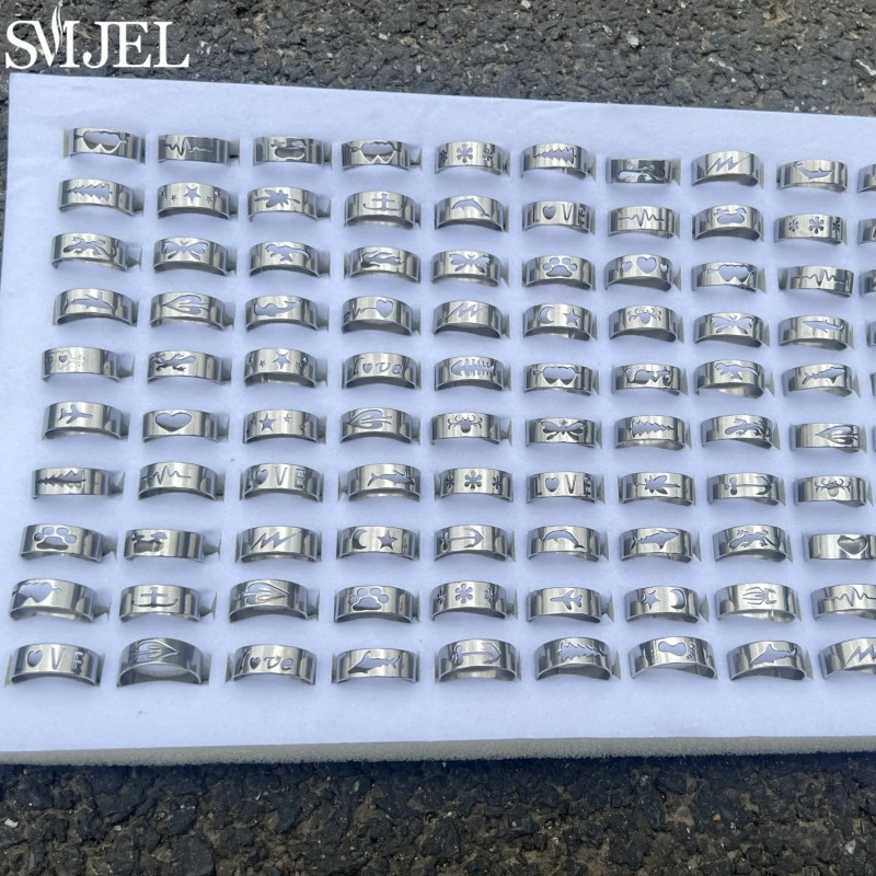 50Pcs/Lot Punk Carved Hollow Animal Ring Silver Color Minimalist Jewelry for Men Women Mix Style Hip Hop Gift bagues pour femme
50Pcs/Lot Punk Carved Hollow Animal Ring Silver Color Minimalist Jewelry for Men Women Mix Style Hip Hop Gift bagues pour femme