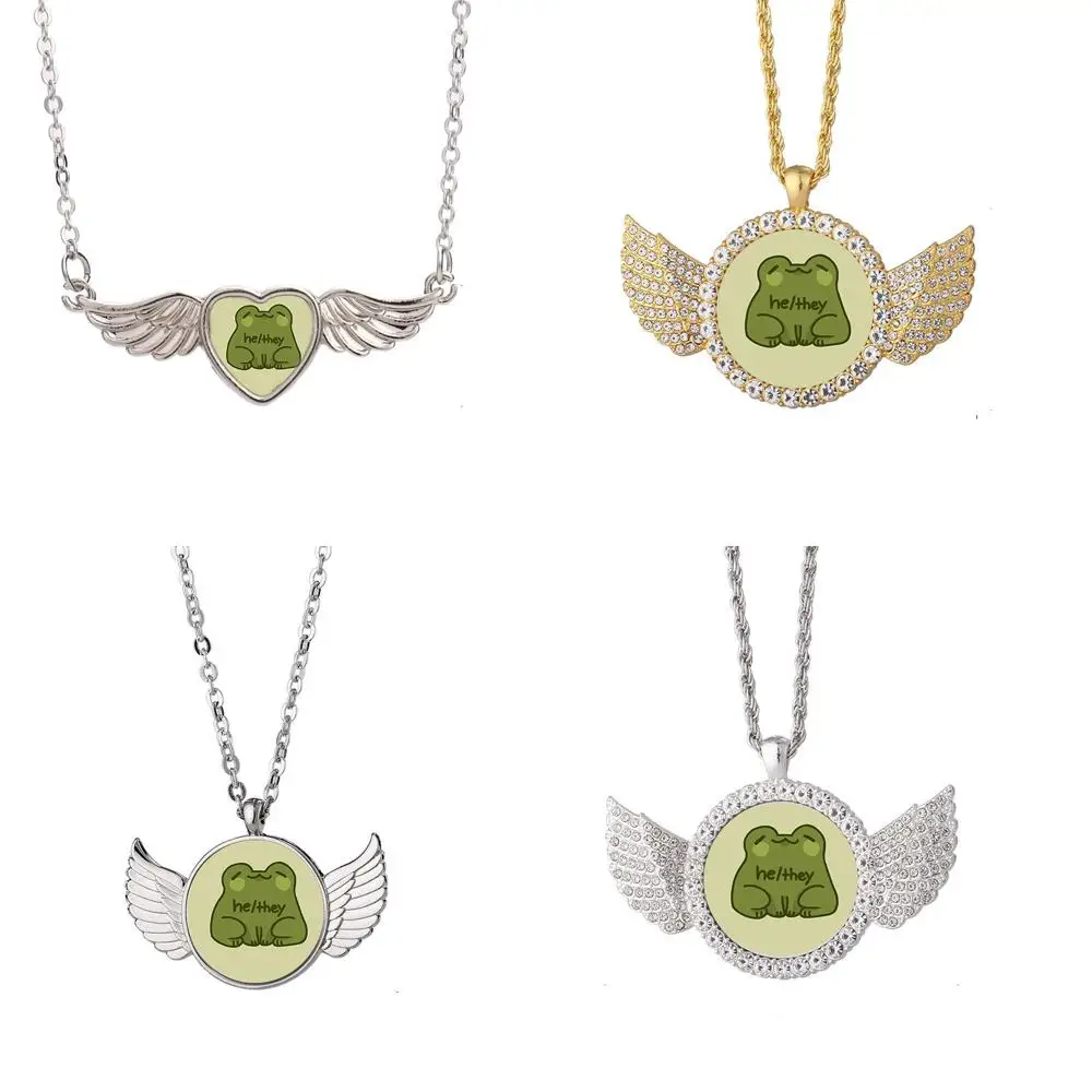 He They Frog Pronouns Nea Angel Wing Necklace Beautiful Pendant Fashion Jewelry
He They Frog Pronouns Nea Angel Wing Necklace Beautiful Pendant Fashion Jewelry