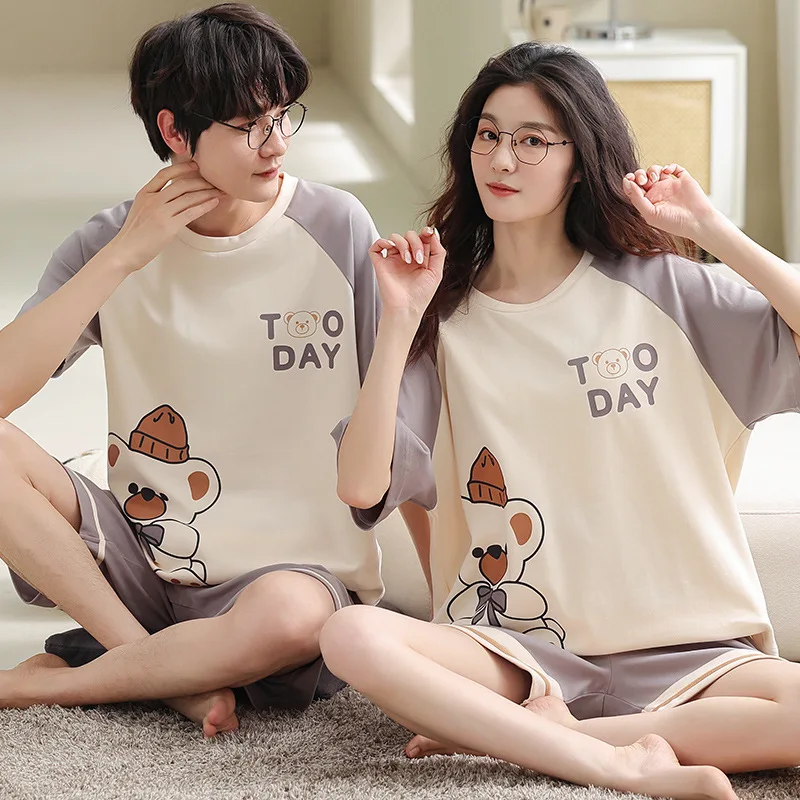 Lovers Pajama Set Cotton Nightwear For Men Women Homewear Summer Short Sleeve Pyjamas Couple Loungewear Plus Size 3XL Dropship
Lovers Pajama Set Cotton Nightwear For Men Women Homewear Summer Short Sleeve Pyjamas Couple Loungewear Plus Size 3XL Dropship