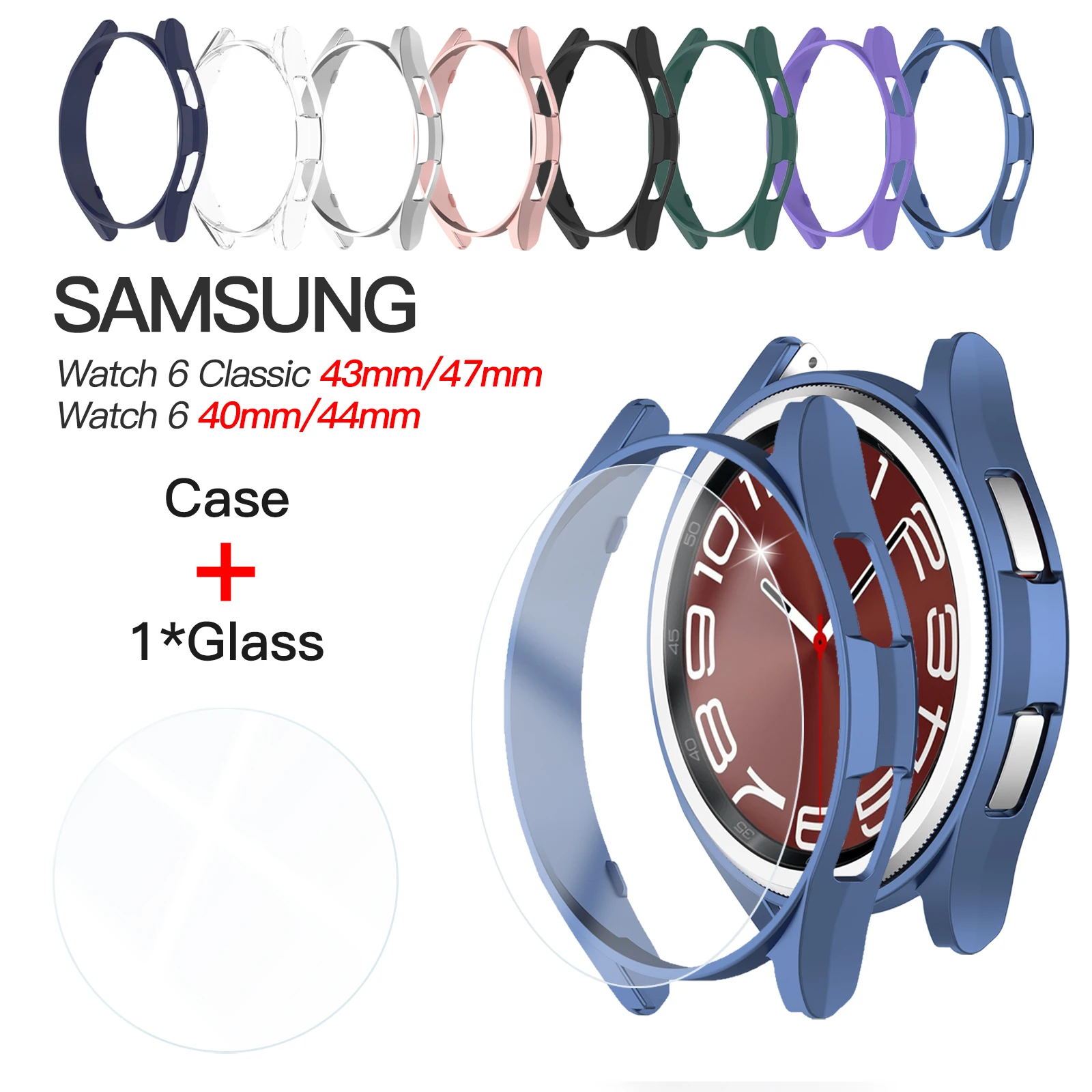 Tempered Glass+PC Cover For Samsung Galaxy Watch 6 44mm 40mm All Coverage Protective Bumper Case Galaxy Watch6 classic 43mm 47mm
Tempered Glass+PC Cover For Samsung Galaxy Watch 6 44mm 40mm All Coverage Protective Bumper Case Galaxy Watch6 classic 43mm 47mm