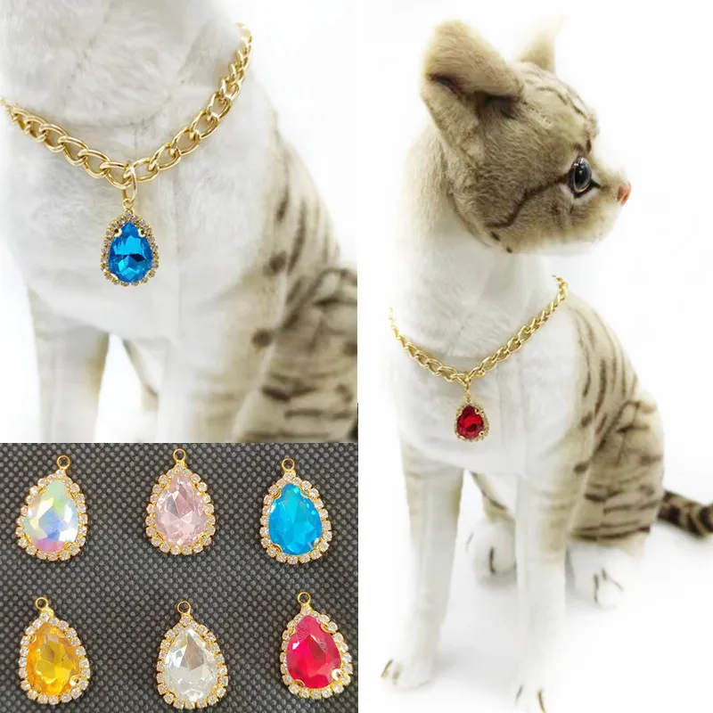 Cute Cat Collars Adjustable Puppy Cat Necklace Pet Necklace Crystal Pendant Teddy French Bulldog Golden Necklace Pet Accessories
Cute Cat Collars Adjustable Puppy Cat Necklace Pet Necklace Crystal Pendant Teddy French Bulldog Golden Necklace Pet Accessories