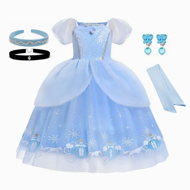 Girls Princess Cinderella Dress Sequin Puff Mesh Kids Birthday Halloween Christmas Party Cosplay Costume Ball Gown Clothes
Girls Princess Cinderella Dress Sequin Puff Mesh Kids Birthday Halloween Christmas Party Cosplay Costume Ball Gown Clothes