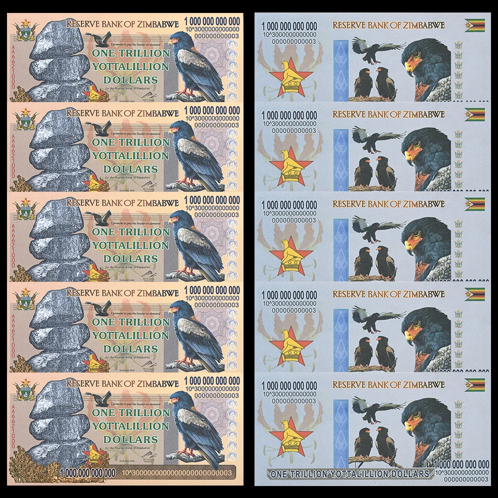 Памятные банкноты Зимбабве 1 триллион долларов
Памятные банкноты Зимбабве 1 триллион долларов