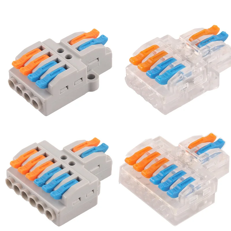 Fast Push-in Wire Connector SPL Electric Splitter 2 In 4/6 Out Universal Compact Cable Conductor Wiring Terminal Block 
Fast Push-in Wire Connector SPL Electric Splitter 2 In 4/6 Out Universal Compact Cable Conductor Wiring Terminal Block