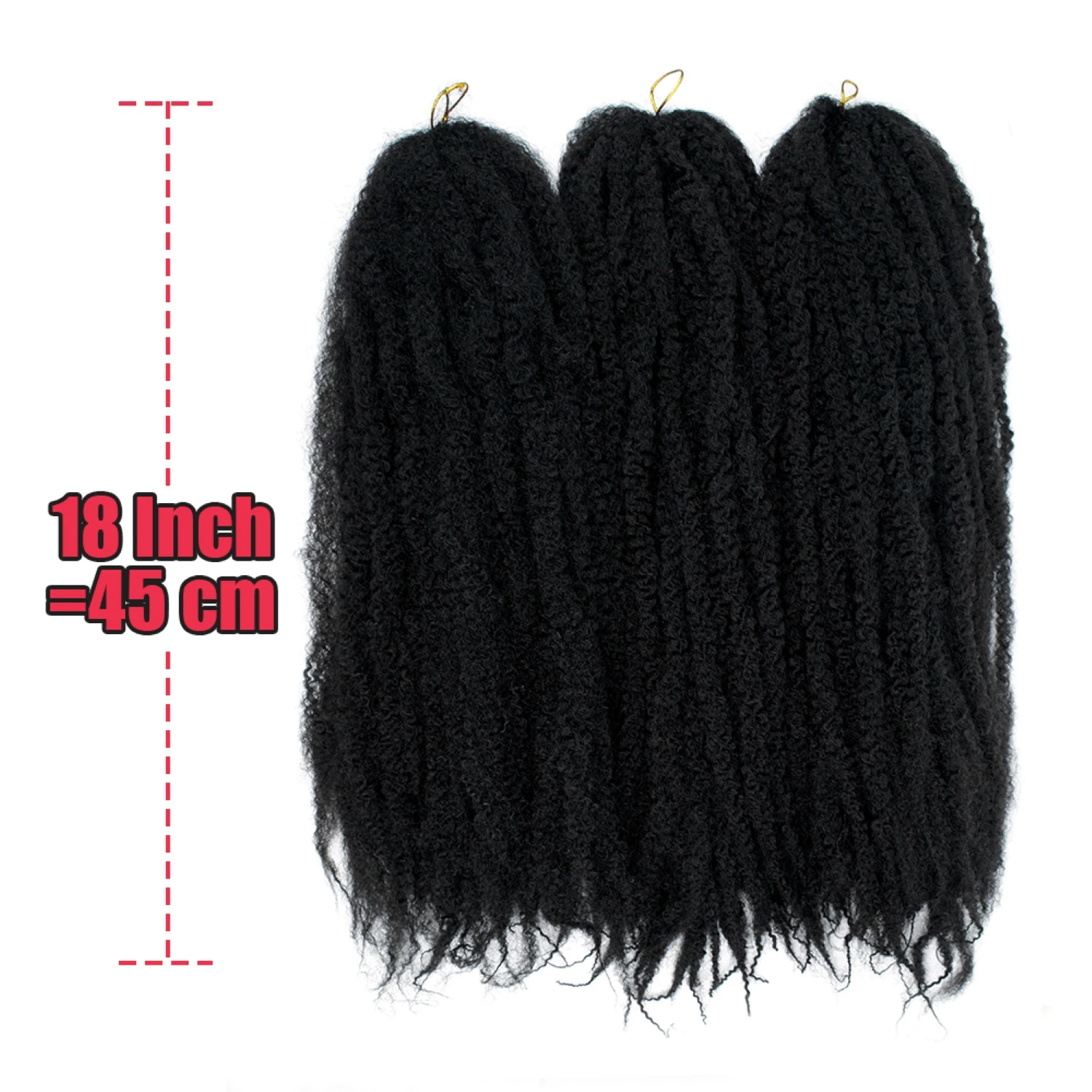 

Marley Twist Braiding Hair 18 Inch Long Crochet Braids Afro Kinky Synthetic Hair For Twists Braiding Extensions