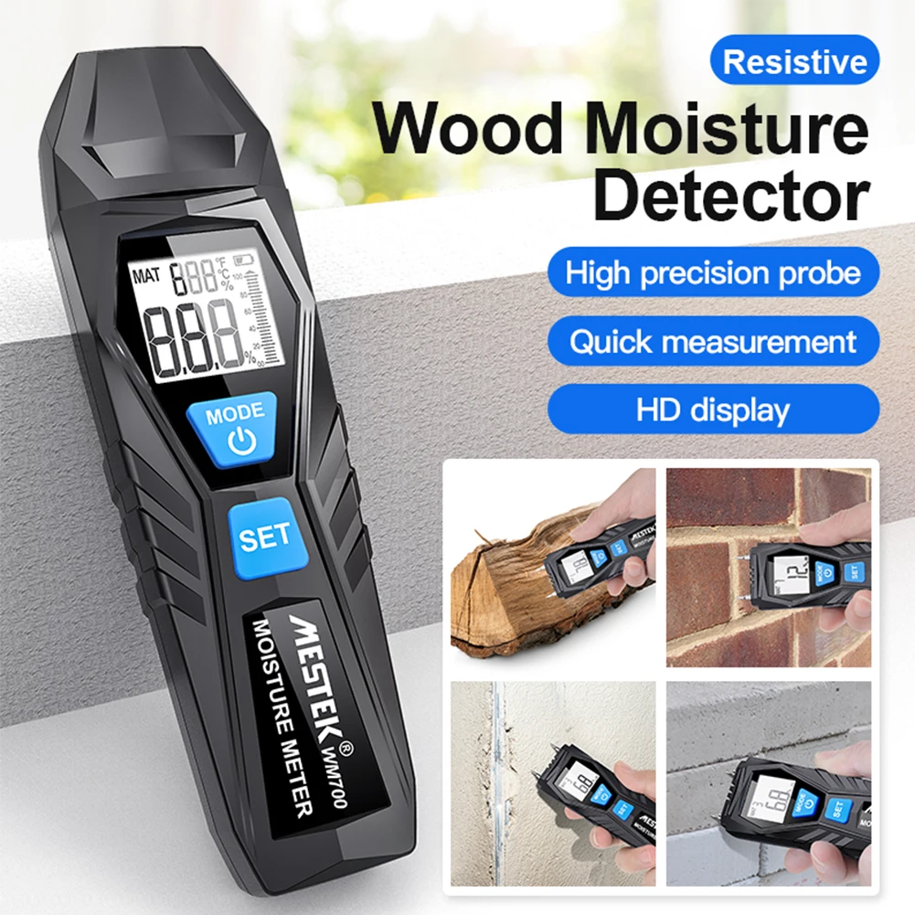 Two Pins Digital Wood Moisture Meter Wood Humidity Tester Timber Damp Detector with Large LCD Display for Wood Building Material
Two Pins Digital Wood Moisture Meter Wood Humidity Tester Timber Damp Detector with Large LCD Display for Wood Building Material