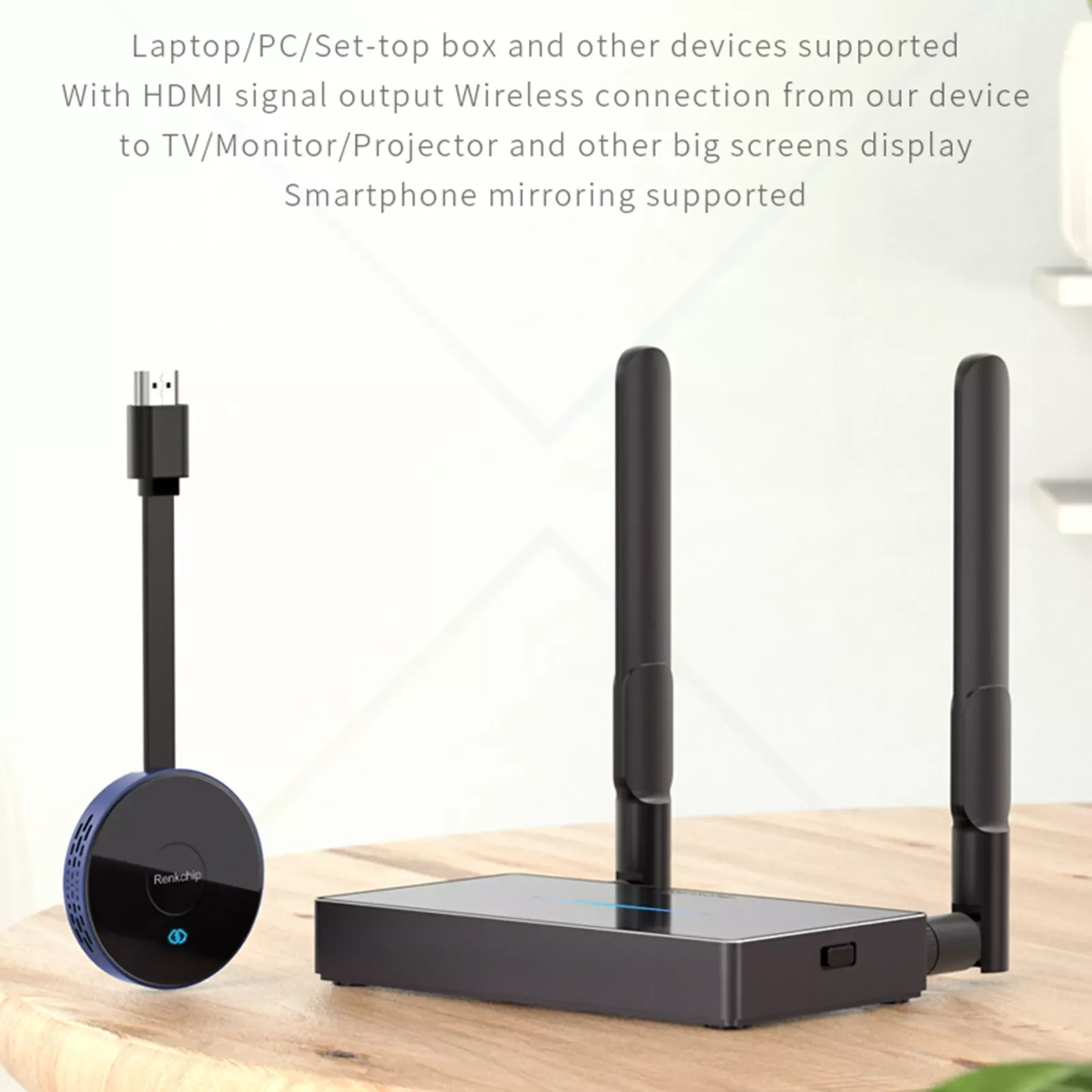 Wireless HDMI Transmitter & Receiver Kits 4K Wireless Display Dongle Adapter Extender Streaming Media Player for PC Phone
Wireless HDMI Transmitter & Receiver Kits 4K Wireless Display Dongle Adapter Extender Streaming Media Player for PC Phone