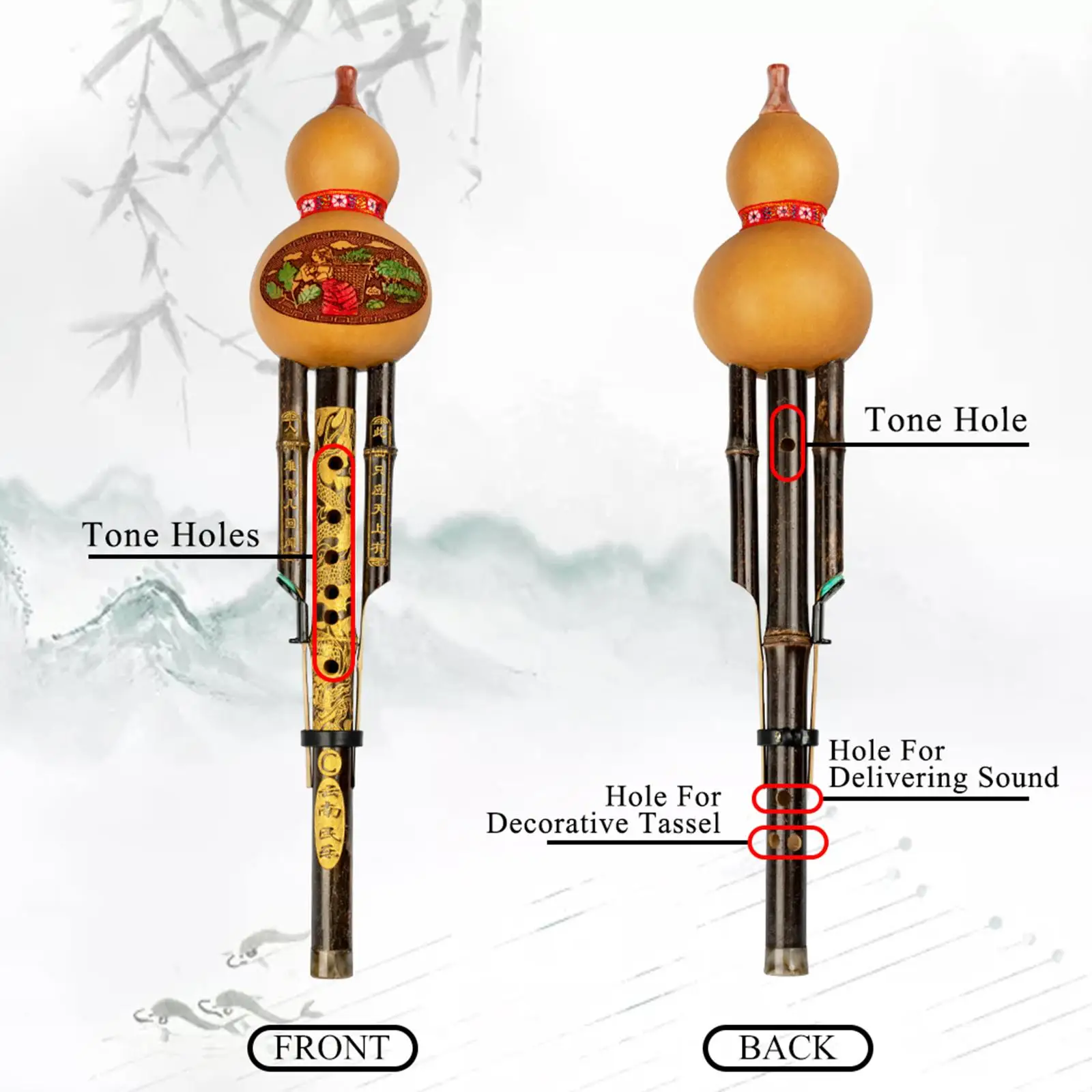 Professional Hulusi Chinese Musical Instrument Woodwind Bamboo C-Key for Music Lovers
Professional Hulusi Chinese Musical Instrument Woodwind Bamboo C-Key for Music Lovers
