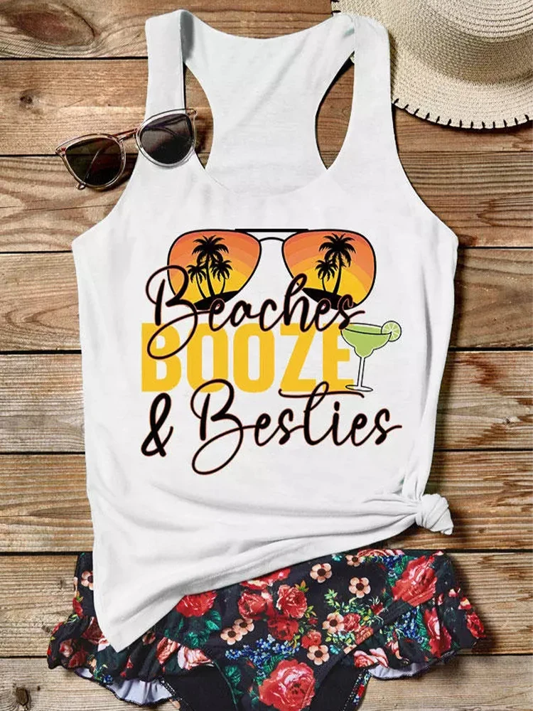 Beaches Booze & Besties Sunglasses Racerback Tank 2022 Women Summer Fashion O-Neck Tank Tops Casual Sleeveless Sexy Tank
Beaches Booze & Besties Sunglasses Racerback Tank 2022 Women Summer Fashion O-Neck Tank Tops Casual Sleeveless Sexy Tank