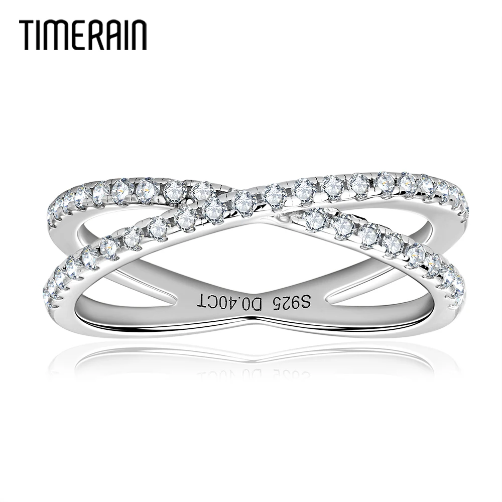 Timerain Cross X Shape Full Moissanite Engagement Ring for Women Silver 925 Elegant Simple Diamond Band Female Luxury Jewelry
Timerain Cross X Shape Full Moissanite Engagement Ring for Women Silver 925 Elegant Simple Diamond Band Female Luxury Jewelry