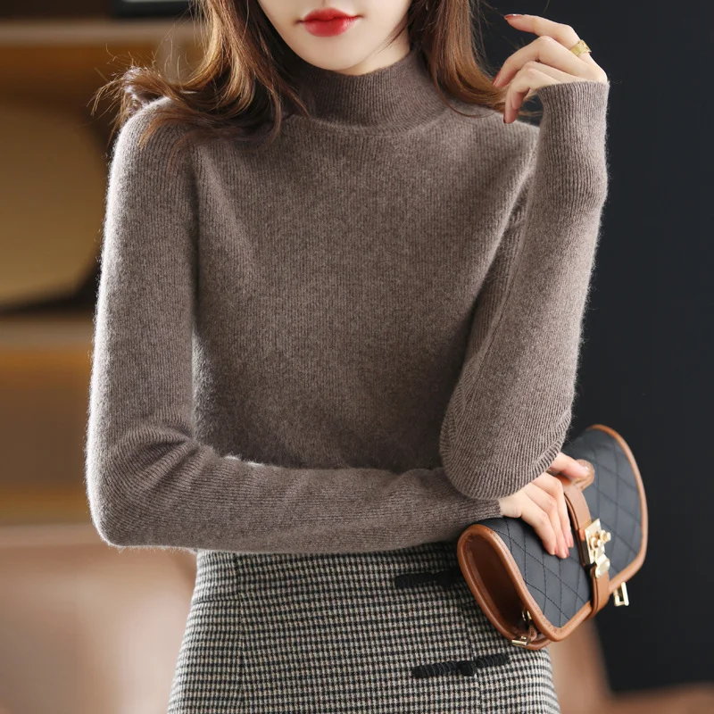 Autumn Winter New Women Worsted Wool Sweater Half-high Collar Cashmere Pullover Female Slim Warm Knitting Bottoming Sweater
Autumn Winter New Women Worsted Wool Sweater Half-high Collar Cashmere Pullover Female Slim Warm Knitting Bottoming Sweater