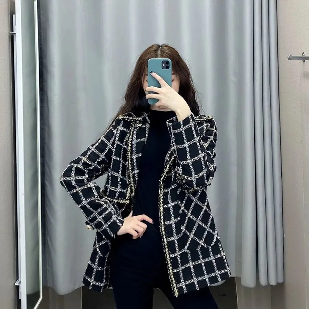 Ladies Temperament Small Fragrant Wind Tweed Jacket Female 2022 Spring Autumn New Korean Loose Wild One Button Trendy Blazer Top
Ladies Temperament Small Fragrant Wind Tweed Jacket Female 2022 Spring Autumn New Korean Loose Wild One Button Trendy Blazer Top